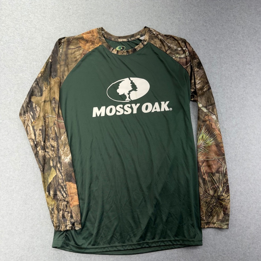 Mossy Oak Long Sleeve Camo Shirt Men's Size Large Polyester Outdoor Hunting